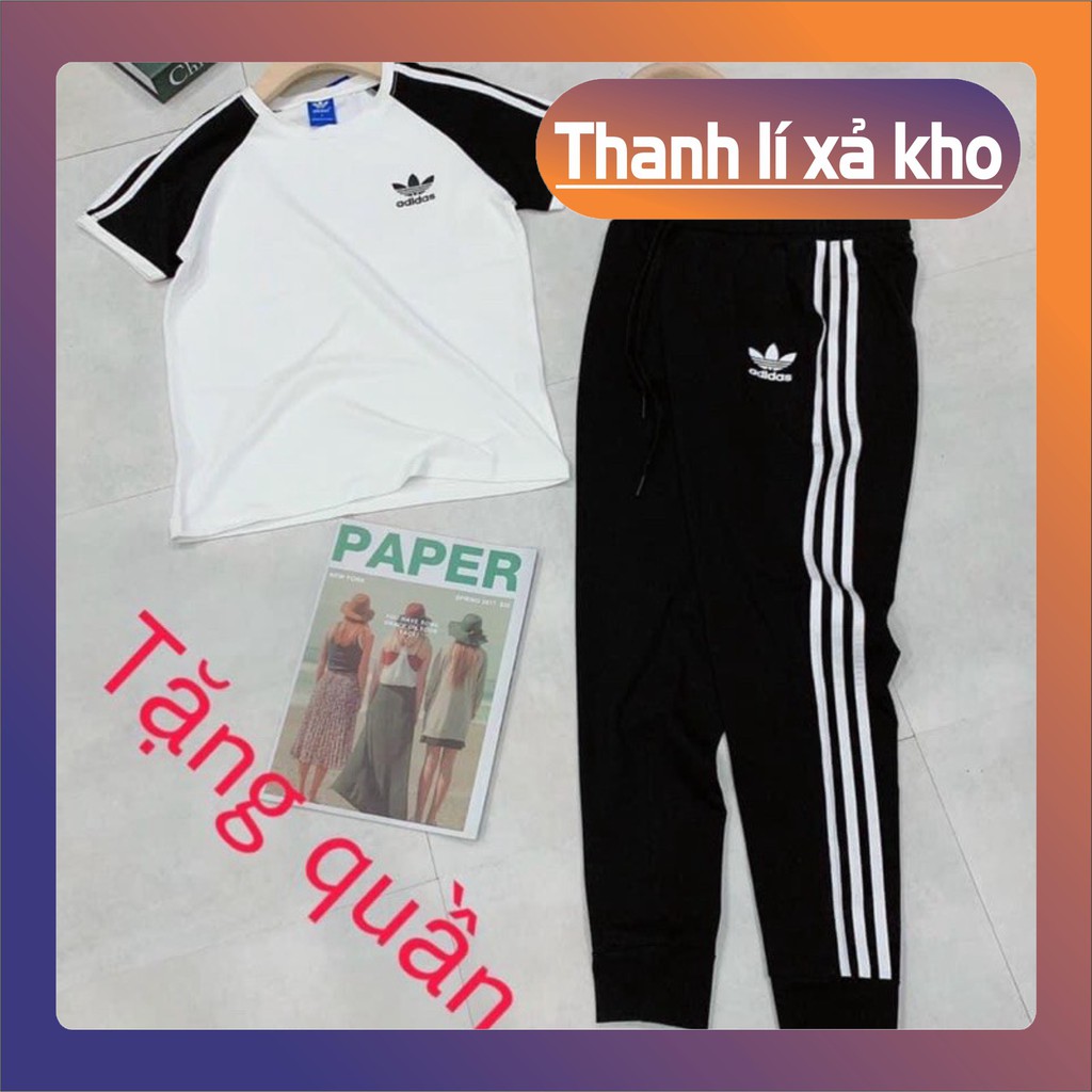 ÁO THUN CỔ TRÒN ĐEN TRẮNG ADIDAS CAO CẤP(Chất liệu Cotton mịn bao mát)