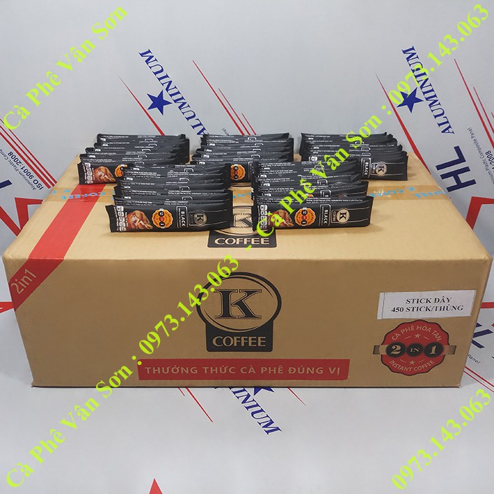 Thùng cà phê đen K Coffee Black Phúc Sinh 45 dây * 10 gói dài nhỏ * 17g