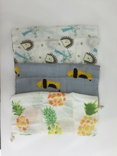 Khăn xô set 3 túi Zip Muslin Tree