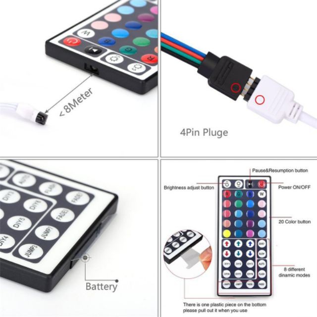 Bộ led Tiktok dây dán 5m 5050RGB đổi 7 màu 44 phím ( 44 keys)