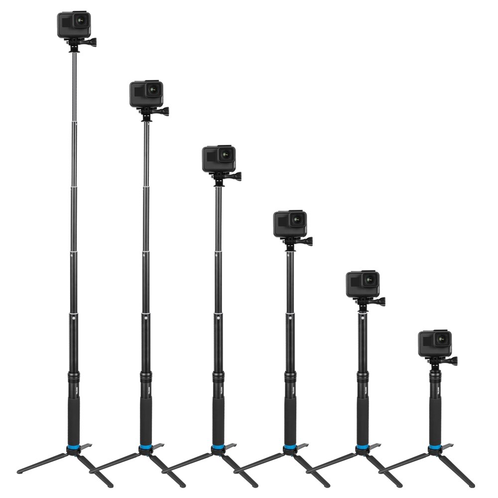 TELESIN-Palo de Selfie extensible de aleación de aluminio con trípode y Clip para teléfono para GoPro Hero 5 6 7 8 9 Xiaomi Yi DJI Osmo Action | BigBuy360 - bigbuy360.vn