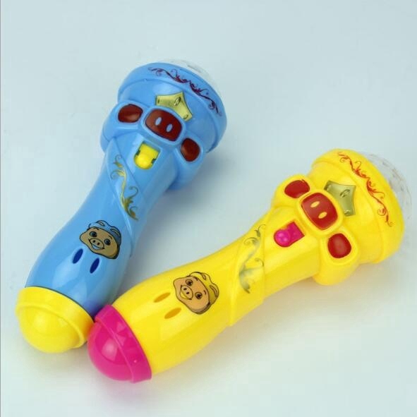 Đồ chơi micro không dây có loa hát karaoke có đèn chiếu sáng dễ thương cho trẻ em