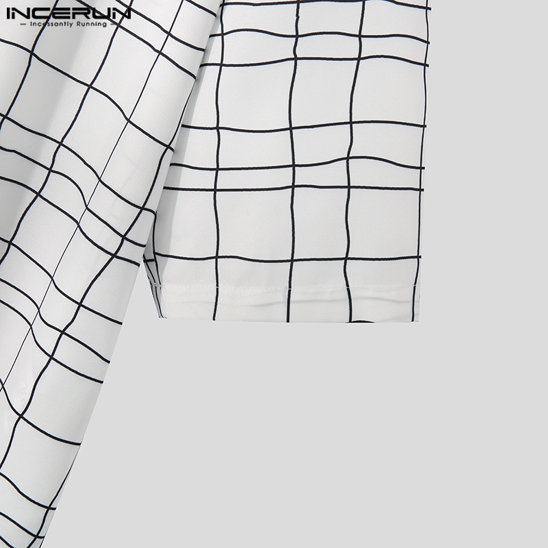 INCERUN Bộ Áo Khoác Cardigan Tay Lỡ 3 / 4 + Quần Short Dáng Rộng Thời Trang Cho Nam