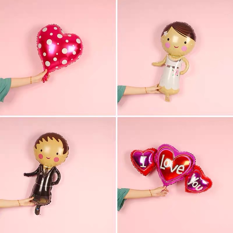 Bóng cô dâu chú rể nhẫn cưới trang trí phòng tân hôn cầu hôn HAPPYKID BBCDCR