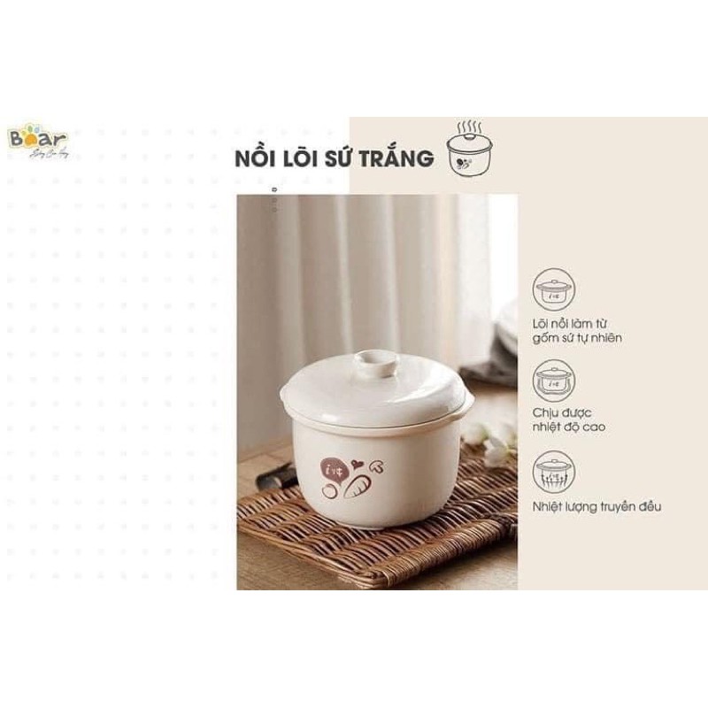 Nồi nấu chậm Bear 0.8l bản quốc tế