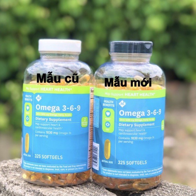 Mẫu mới Viên uống Omega 369 Của Mỹ 325 Viên - omega 3-6-9 Member's Mark Supports Heart Health | Thế Giới Skin Care