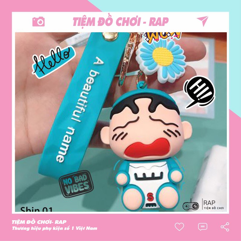 Móc khóa, móc túi hoạt hình Cậu bé Shin Bút Chì khóc nhè dễ thương cute dùng làm quà tặng, dây treo balo, túi xách - Rap