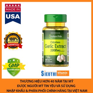 [CHÍNH HÃNG] Giảm cảm cúm, hỗ trợ tim mạch, tiểu đường Tỏi không mùi Odorless Garlic Puritan’s Pride
