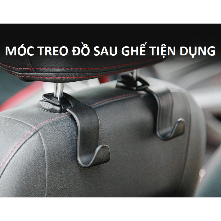 Móc treo đồ sau ghế xe ô tô bộ 2 chiếc bằng nhựa (mầu đen)