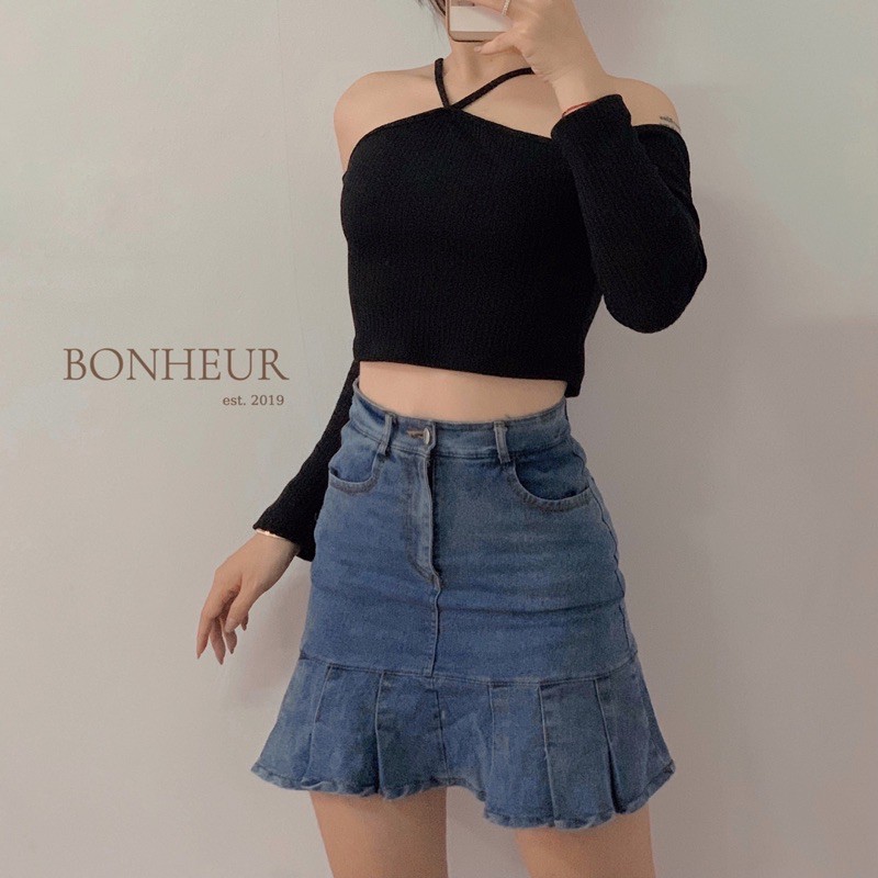 [Mã WASKT304 giảm 15% tối đa 30K đơn 99K] [ẢNH THẬT CLIP THẬT] Jennie Top áo cổ buộc dây trễ vai sang chảnh | BigBuy360 - bigbuy360.vn
