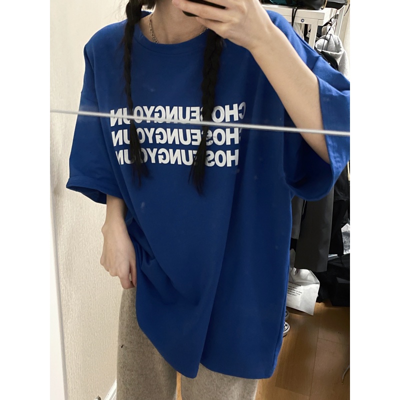 Áo phông form rộng tay lỡ Yinxx, áo thun unisex nam nữ màu xanh bích ATL114