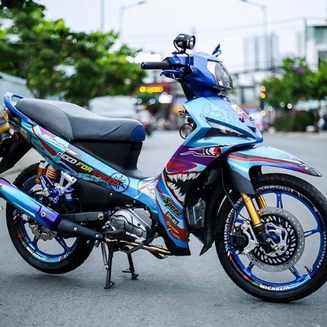 Tem trùm sirius thường, sirius fi mẫu cá mập xanh tím chuyển màu màng bóng