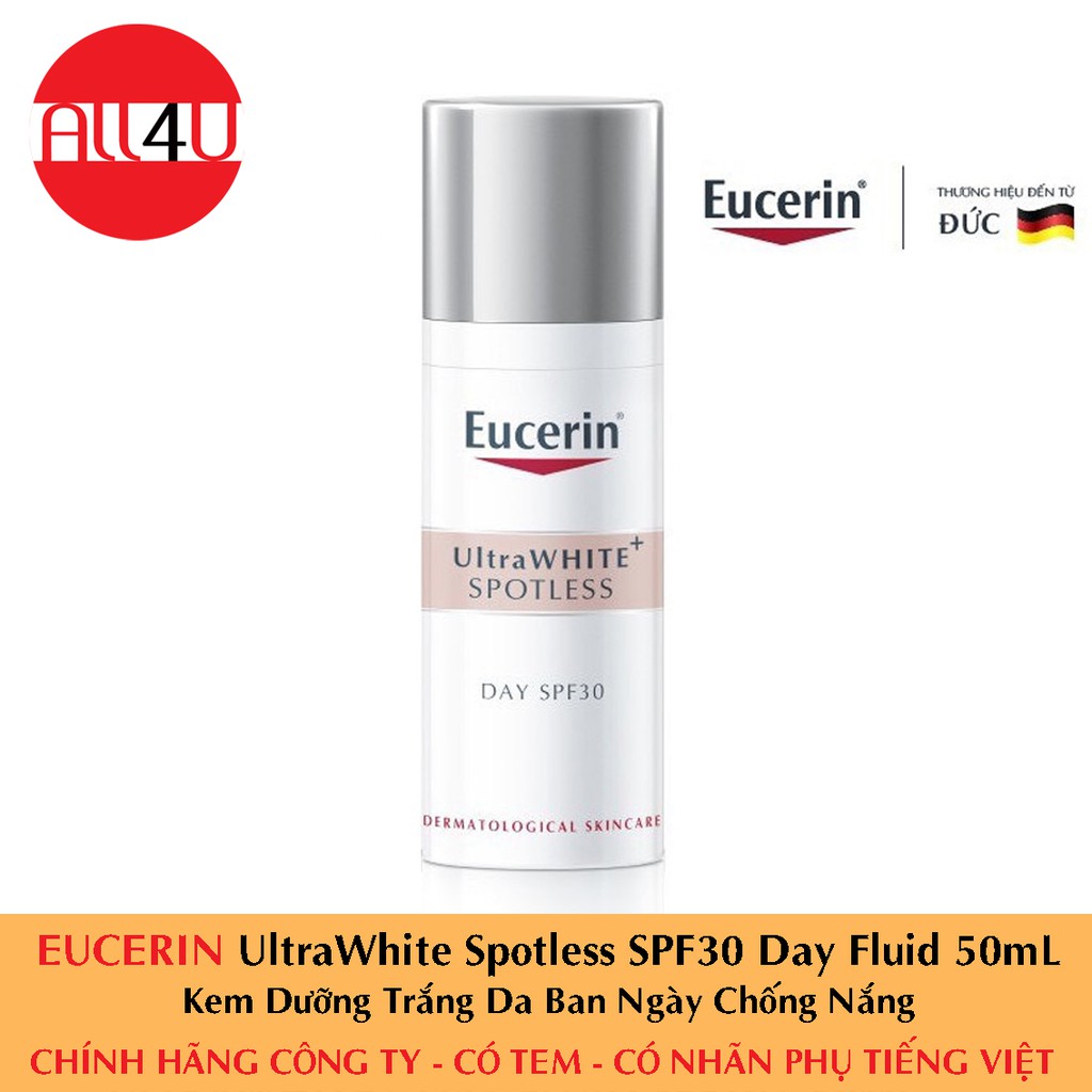 [TEM CTY] EUCERIN UltraWhite Spotless SPF30 Day Fluid 50mL - Kem Dưỡng Trắng Da Ban Ngày Chống Nắng