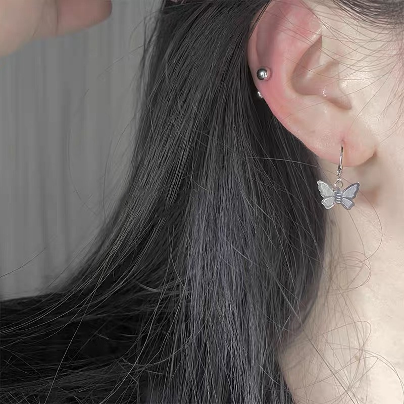 Bông Tai Hình Bướm Màu Vàng/ Bạc Cỡ Nhỏ Tinh Tế Thời Trang Sang Trọng