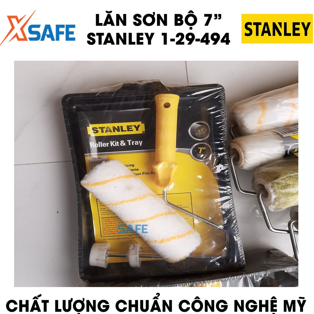 Lăn sơn STANLEY 1-29-494 7 inch.Con lăn sơn khay đựng tiện lợi, tay cầm nhựa thoải mái, bông mềm mịn thấm sơn tốt