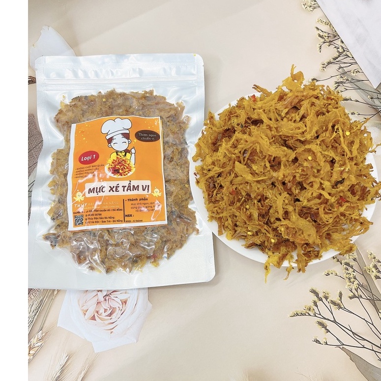 MỰC XÉ TẨM VỊ túi 250gr Thúy Đặc Sản Đà Nẵng loại 1 chuẩn vị