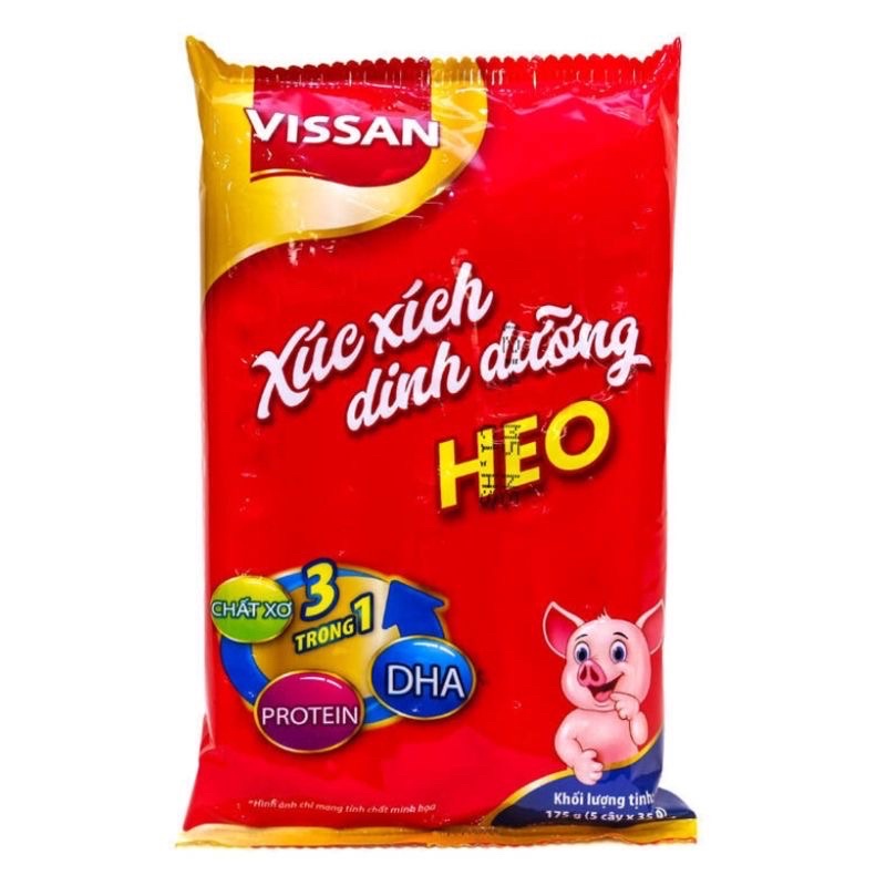Xúc xích dinh dưỡng Vissan heo - bịch 175g (5 cây x 35g)