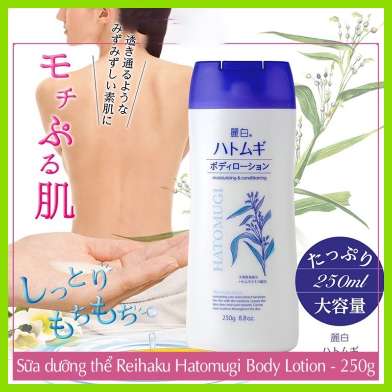 Sữa Dưỡng Thể Làm Trắng Da Hatomugi Body Lotion 250gr-Hàng Nội Địa Nhật