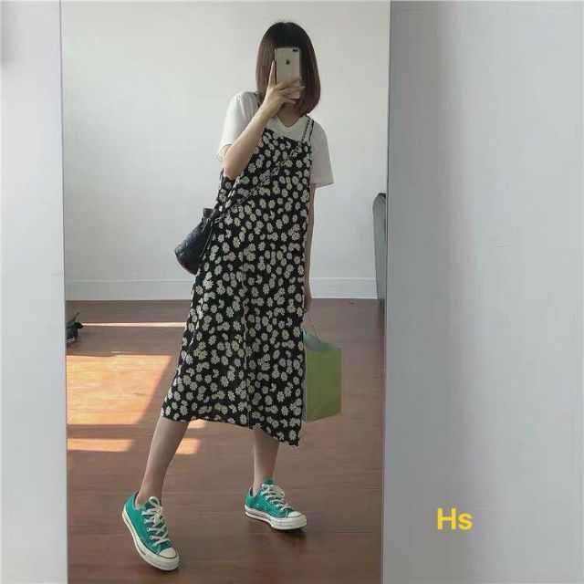 🍀 Váy yếm 2 dây hoa cúc