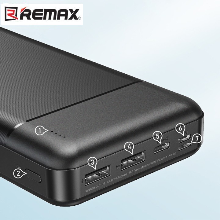 Pin Dự Phòng 30000mah REMAX RPP-167 Lango Series Fast Charing 2.1A tích hợp 2 cổng USB