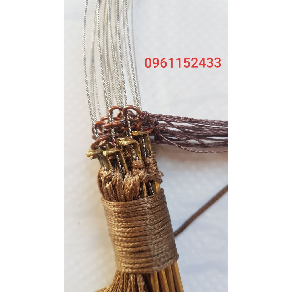 1 Bộ Giò Đá Bẫy Gà Rừng chân đồng 1 bộ 20 chân đồng, đã làm hoàn chỉnh, cáp inox xe 4 không rỉ