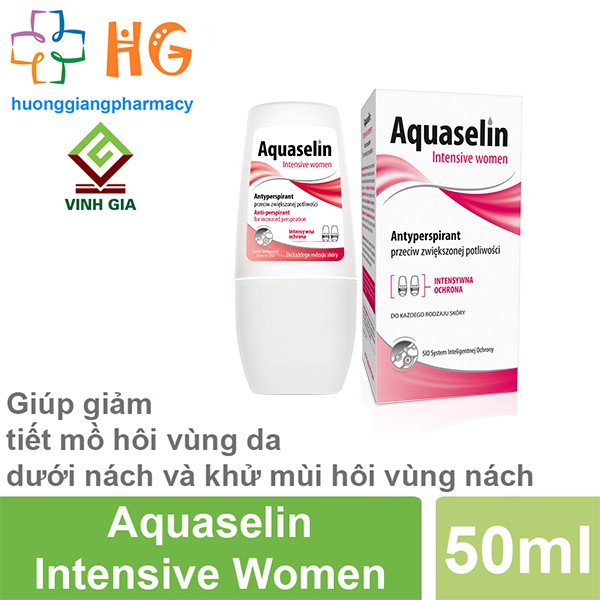 Aquaselin Intensive Women - Giúp làm giảm tiết mồ hôi vùng da dưới nách và khử mùi hôi vùng nách cho cơ thể (Lọ 50ml)