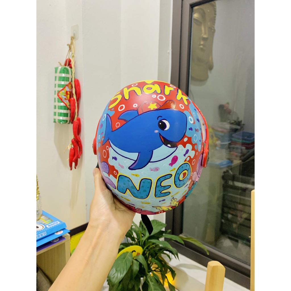 Mũ bảo hiểm vẽ tay độc đáo có 1 không hai, quà tặng sinh nhật, thưởng con học giỏi vừa ý nghĩa lại hữu ích