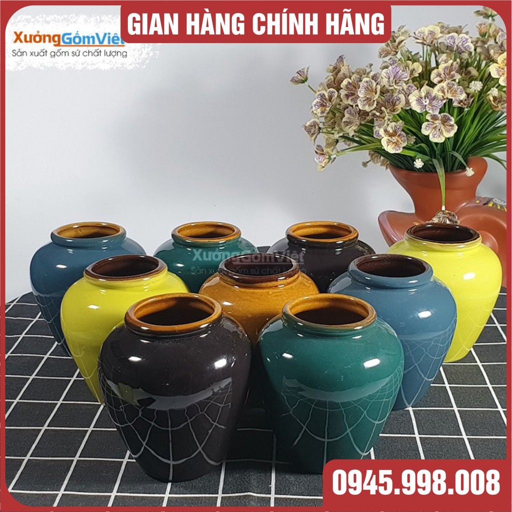 [SALE GIÁ GỐC] Lu trà sữa,lu sinh tố NHIỀU MÀU bằng gốm Bát Tràng cao cấp ,dung tích 400ml  - XƯỞNG GỐM VIỆT