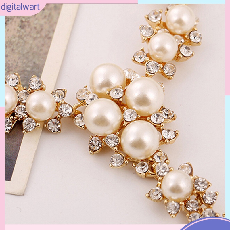 Dây chuyền đính đá và hạt ngọc trai nhân tạo thời trang sang trọng dành cho nữ