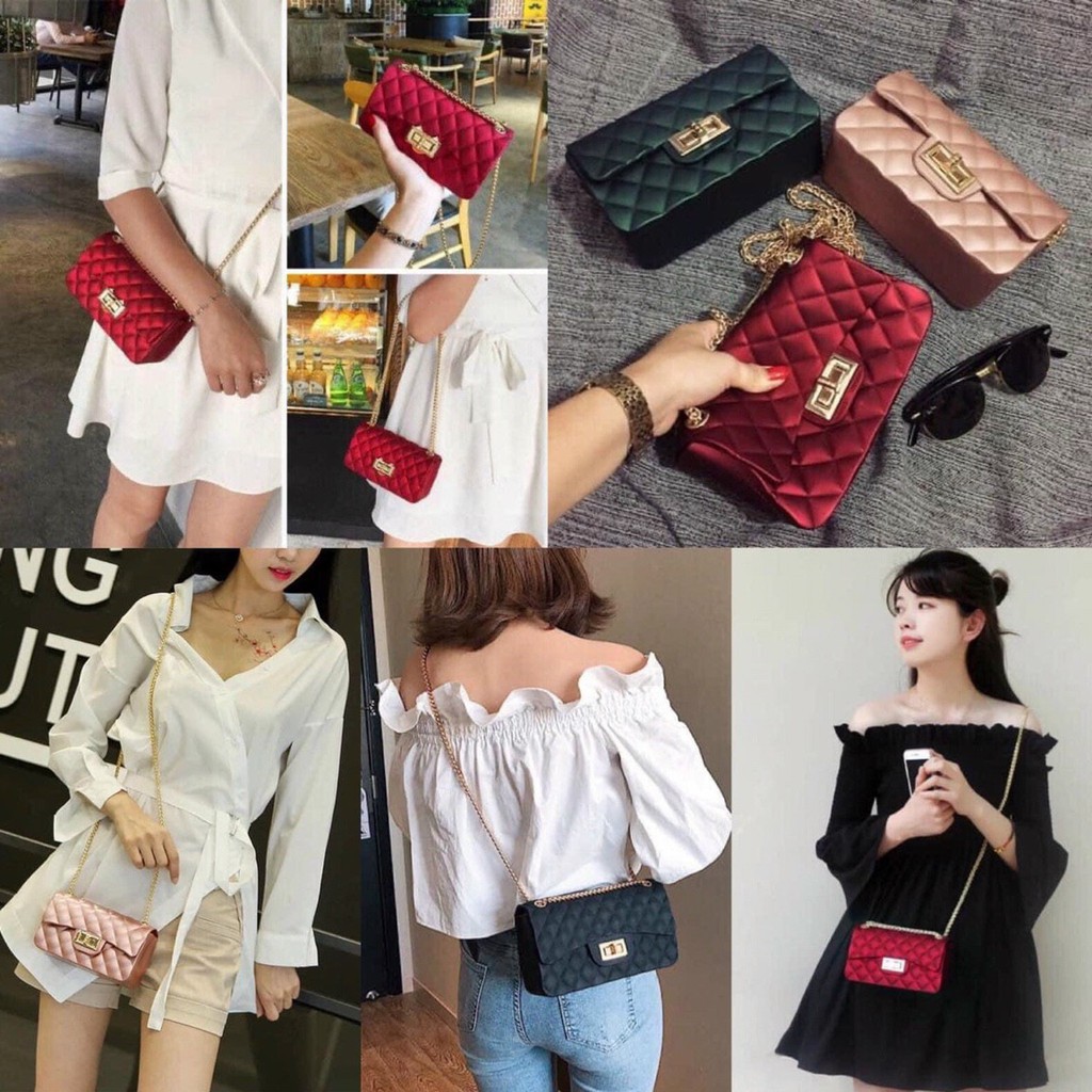 ❤️𝙁𝙍𝙀𝙀𝙎𝙃𝙄𝙋❤️ Túi đeo chéo nữ, túi boy trần trám nhựa PL 358 | BigBuy360 - bigbuy360.vn