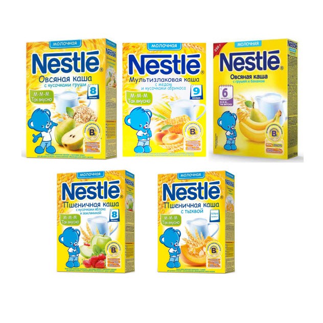 Bột ăn dặm Nestle Nga 250 gam 5 vị