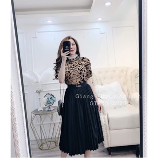 CHÂN VÁY XẾP LY ĐEN
