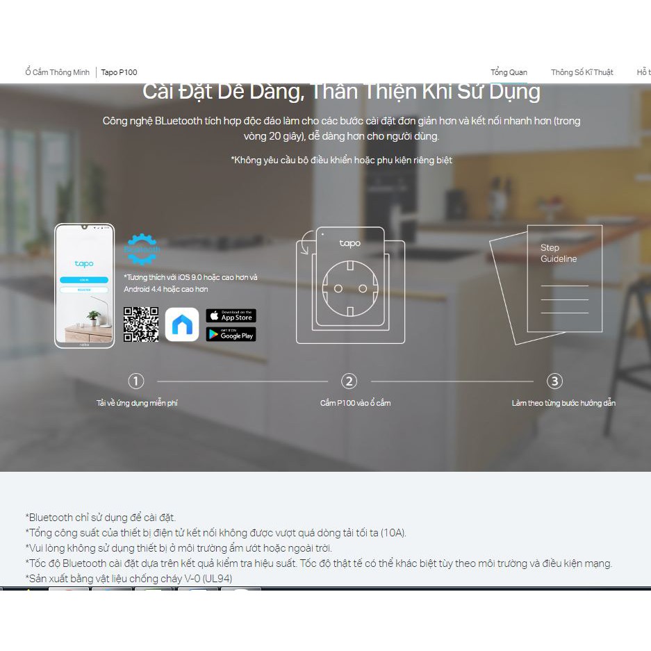 Ổ cắm điện Wi-Fi Thông Minh TP-LINK Tapo P100