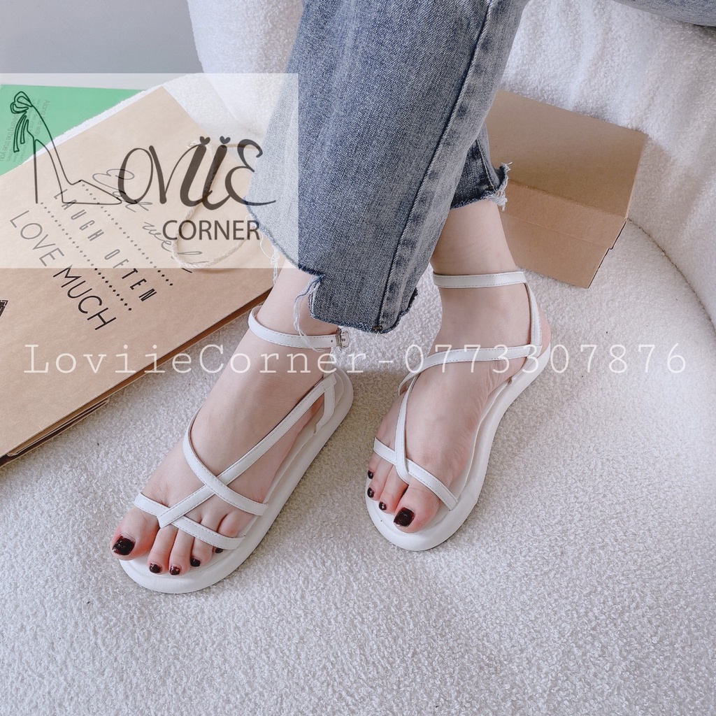 GIÀY THỜI TRANG LOVIIECORNER - SANDAL NỮ PHONG CÁCH XUỒNG DÂY MẢNH NỮ TÍNH ĐẾ THẤP S220830