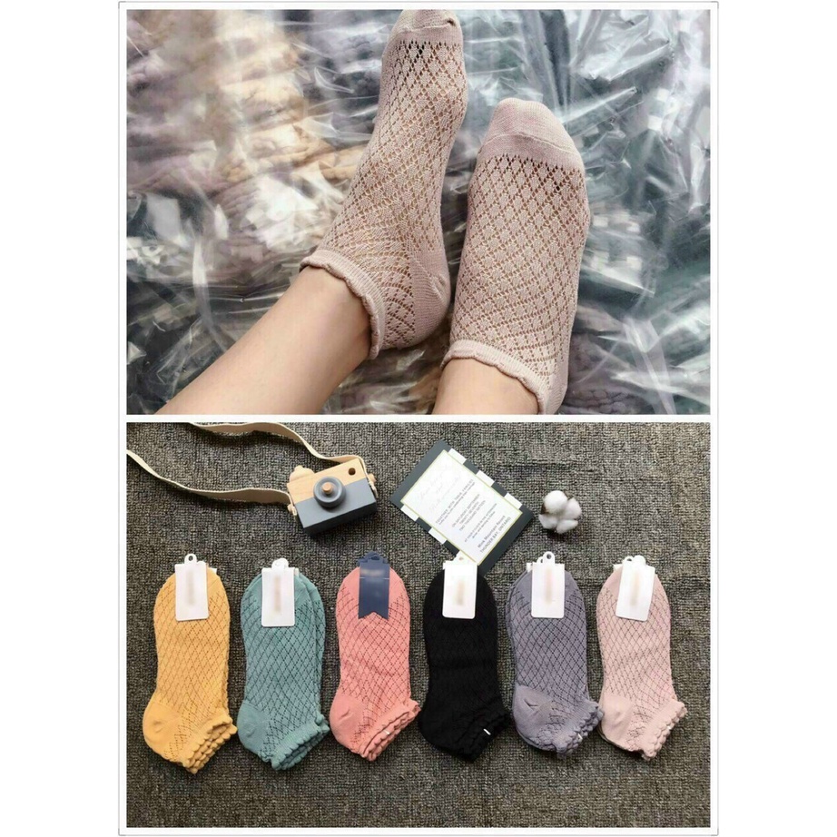 SET 10 ĐÔI TẤT LƯỚI NỮ CỔ NGẮN THÔNG HƠI CHỐNG HÔI-giadungsieure