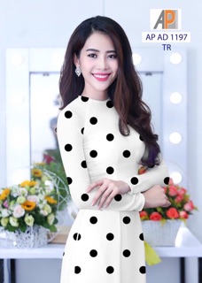 Vải áo dài chấm bi
