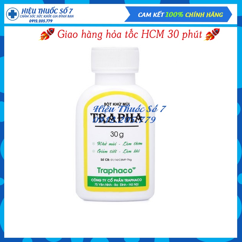 Bột khử mùi Trapha 30g - Khử mùi hôi chân, hôi giày