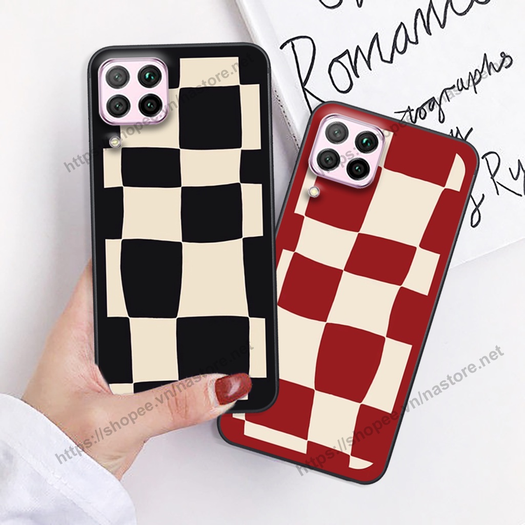 Ốp lưng Huawei Nova 7i mặt cười, họa tiết caro đơn giản đẹp cute