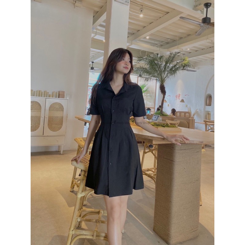 ĐẦM CỔ SƠ MI XẾP LY EO | BigBuy360 - bigbuy360.vn