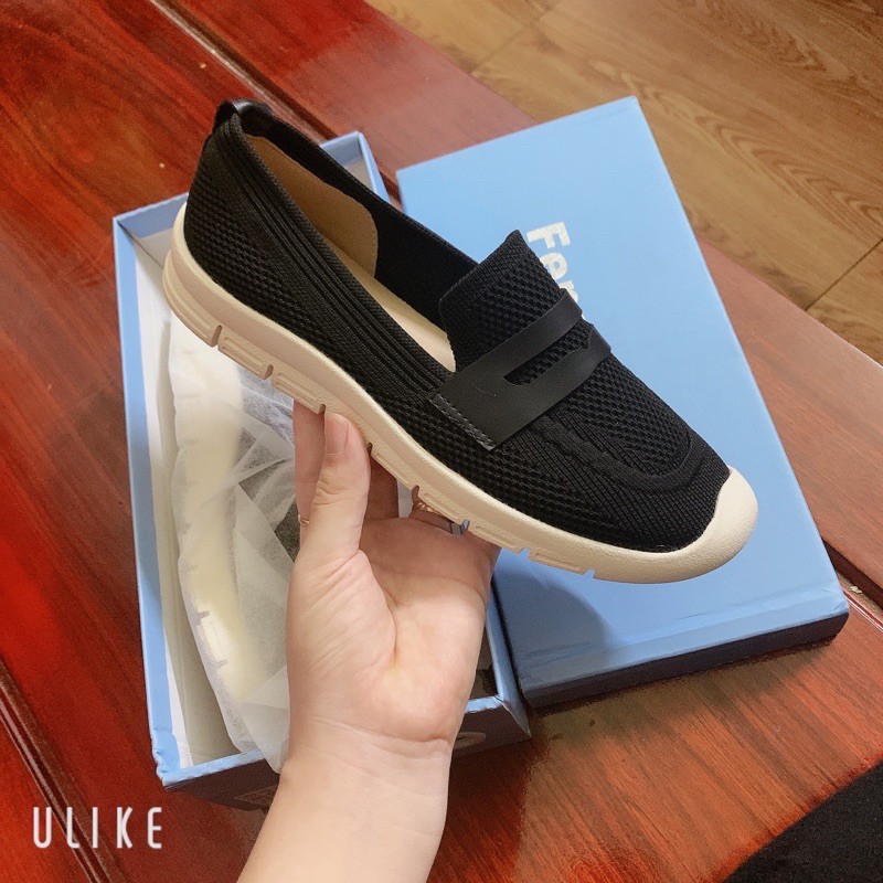 Giày bệt nữ chun đế cao su Slipon lười vải siêu êm (2 kiểu,hàng cao cấp fullbox)