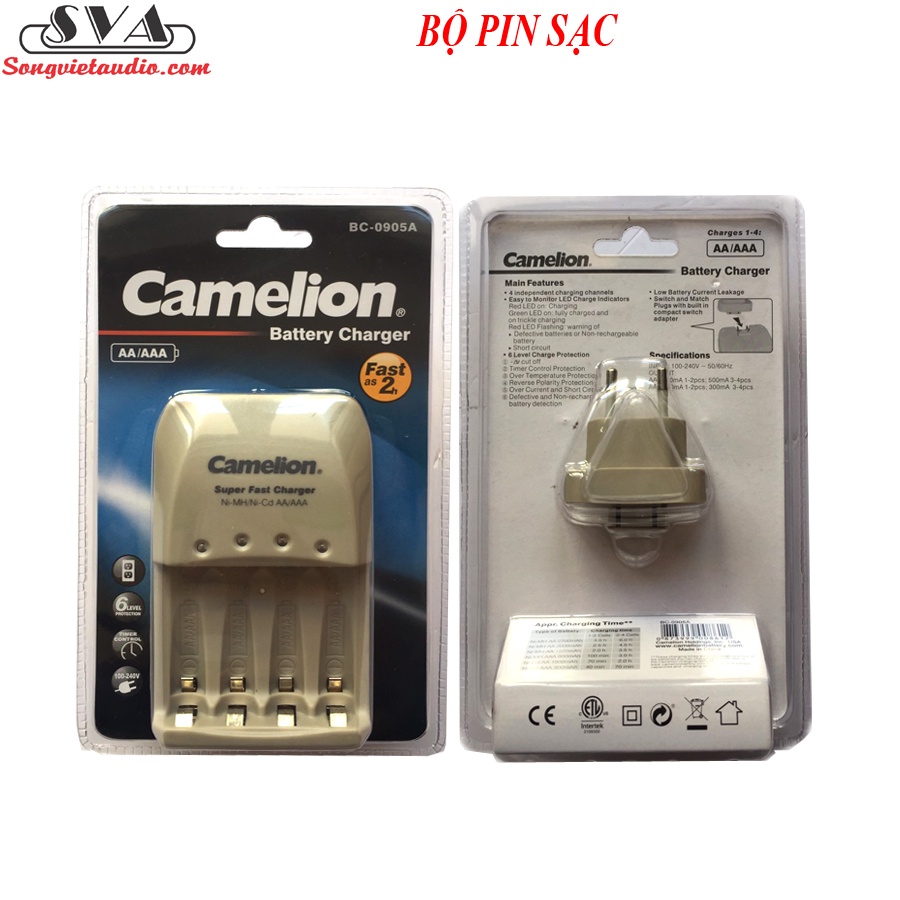 BỘ PIN SẠC TỰ NGẮT CAMELION - BỘ