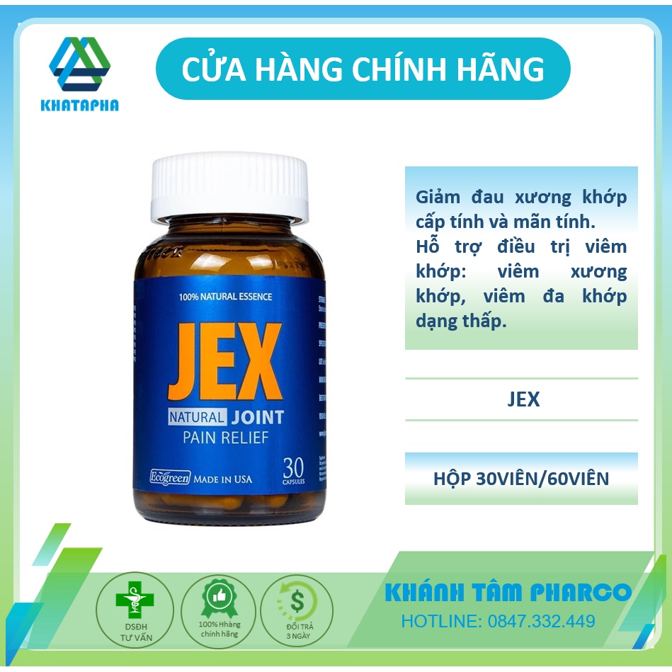 Jex natural joint pain relief  - Viên uống bổ khớp [Jex max, glucosamine)