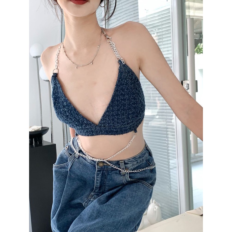 Áo Hai Dây Cổ Chữ v Thời Trang Mùa Hè Quyến Rũ Cho Nữ