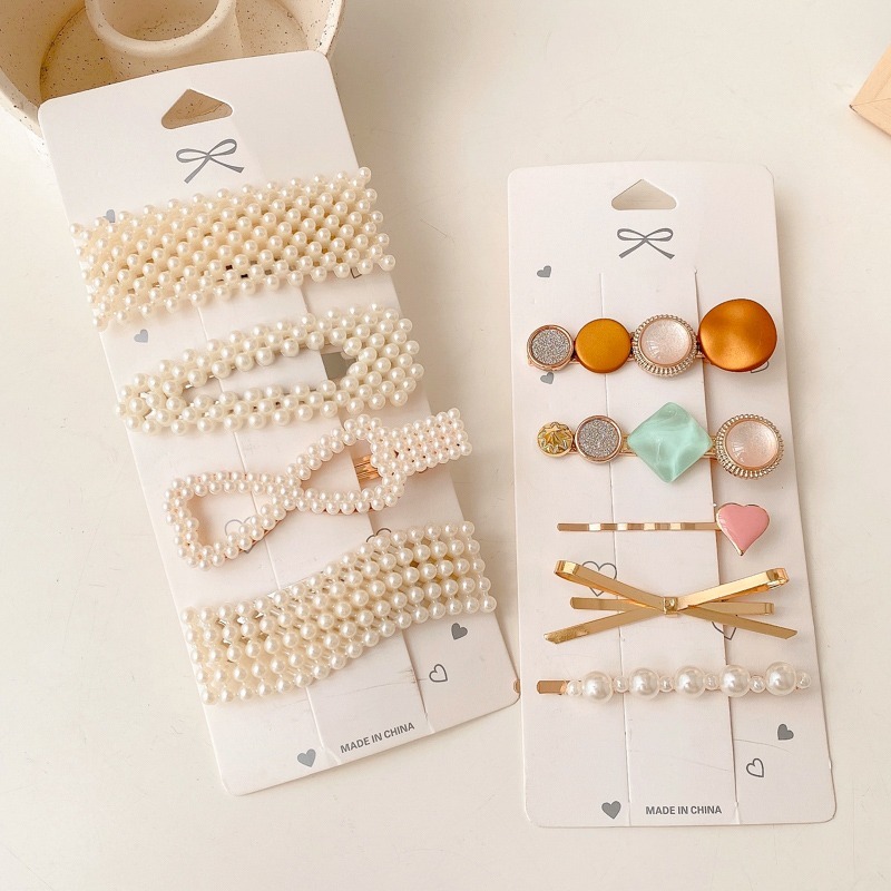 Phong cách hàn quốc đơn giản và xinh đẹp kẹp tóc trang trí bằng ngọc trai