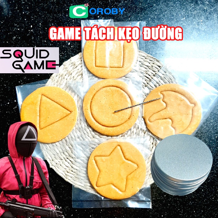 Squid Game Kẹo Tách Đường Trò Chơi Con Mực Tách Kẹo Đường Dalgona Thử Thách Tính Kiên Nhẫn Giảm Stress
