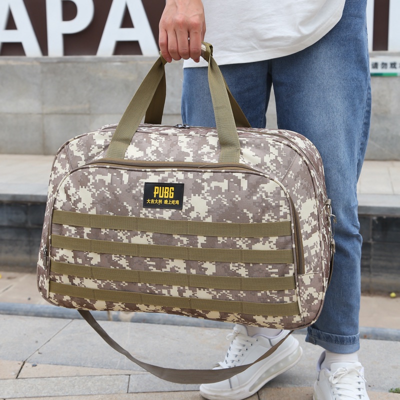 Túi du lịch đeo một bên vai họa tiết rằn ri di động có thể gập gọn cho nam và nữ