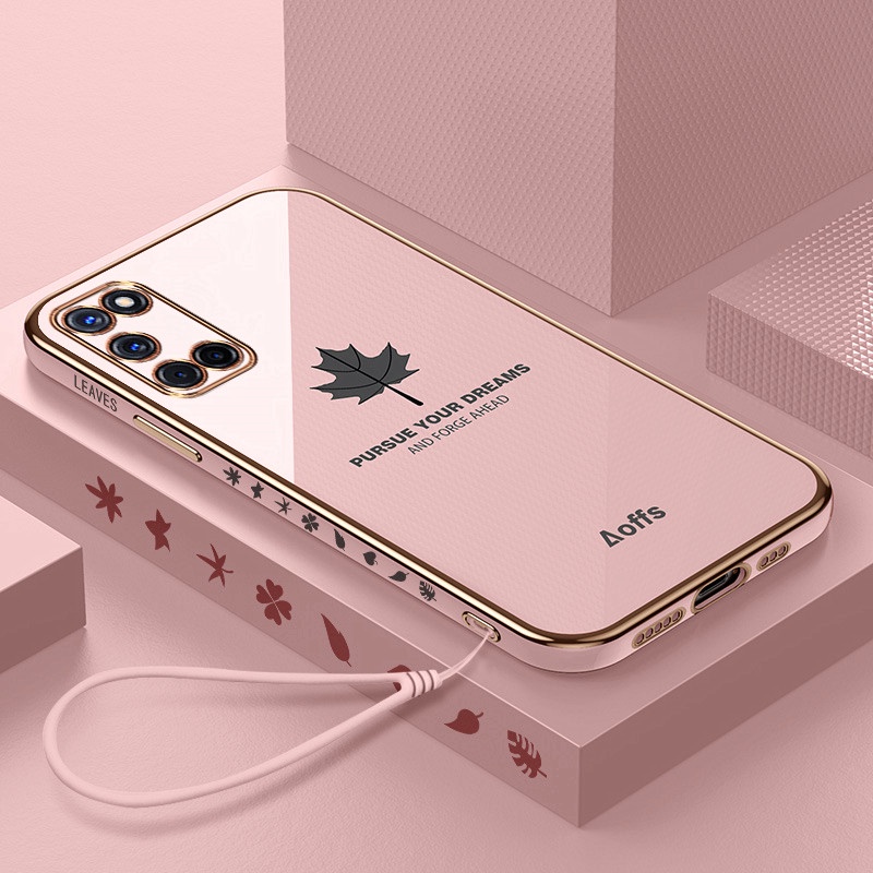 ốp lưng điện thoại mạ sang trọng tương thích với Cho OPPO A53 / A33 2020 A54 (4G) A83 A91 A92 / A52 A94(4G) Vỏ silicon mềm TPU có dây buộc case