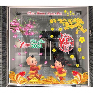 Decal trang trí tết