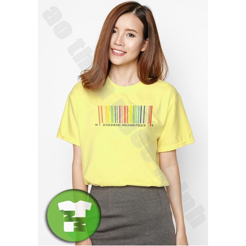 Áo thun cổ tròn in hình Barcode (colorful) - Áo ngắn tay không cổ