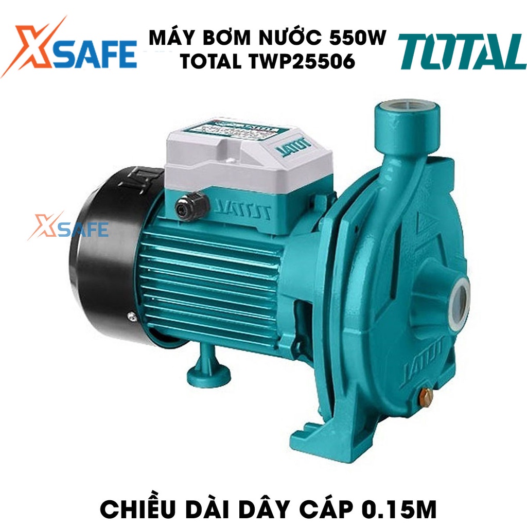 Máy bơm nước 550W TOTAL TWP25506 motor dây đồng, chiều cao bơm tối đa 25m, lưu lượng tối đa 100 lít/ph